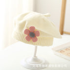 Beret sticky flower-white / 3-48 months