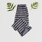 Small coarse cloth plaid 2 nine-point straight floral pants / One size fits all ( 45~85kg )