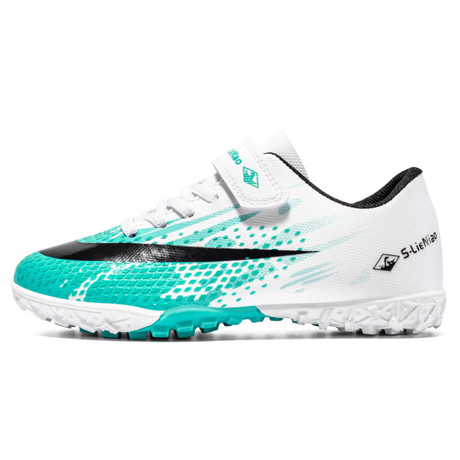 Cross-Border Temu Children's Soccer Shoes Outdoor Sports Training Shoes Boys' Breathable Elementary School Students' Broken-Nail Soccer Shoes Wholesale