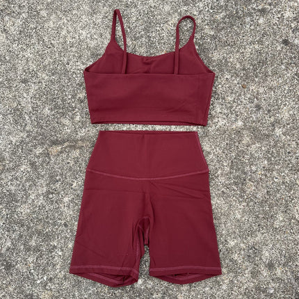 Women's Tight Stretch Yoga Shorts suit U-Shaped Camisole Outer Wear Sports Underwear gym yoga set