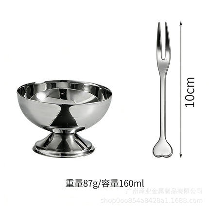 304 Stainless Steel Ice Cream Cup Entry Luxury INS Goblet Pudding Dessert Cup Cocktail Cup Smoothie Bowl Ice Cream Cup