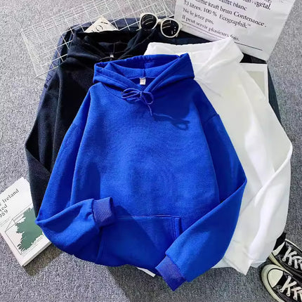 Southeast Asia Autumn and Winter fleece-lined Light Board Korean Style Loose Men's and Women's Sweater Solid Color Loose Version Student Pullover Hoodie