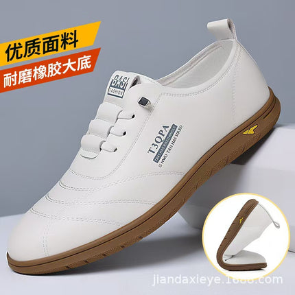 Men's Sandals Summer Breathable Men's Soft-Soled Casual Leather Shoes Men's Hollow Driving Dad's Clogs Small White Shoes