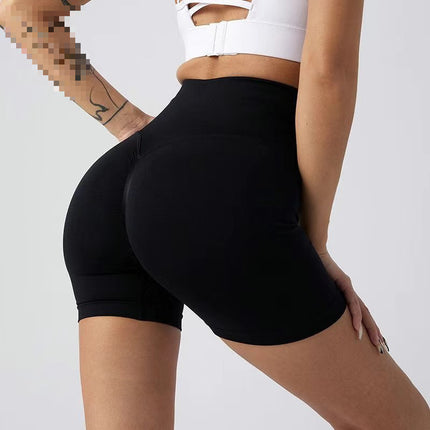 Peach Fitness Shorts Three-point Pants High Waist High Elasticity Hip Elastic Knitted Peach Line Fitness Sports Shorts Summer