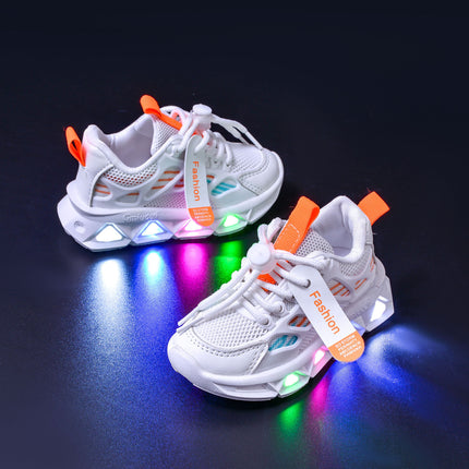 Light-Up Children's Shoes 2025 Spring & Fall New Led Light-Up Soft-Soled Sports Shoes for Small and Medium-Sized Children Women's Fashionable Casual Dad Shoes
