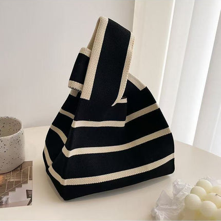 Knitted Cat Handbag, Trendy Cartoon Women's Bag, Versatile Bag, Lunch Bag, Hand-Carry Shoulder Bag, Small Square Bag, Portable