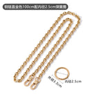 Straight gold chain 100cm + spring ring inner diameter 2.5cm