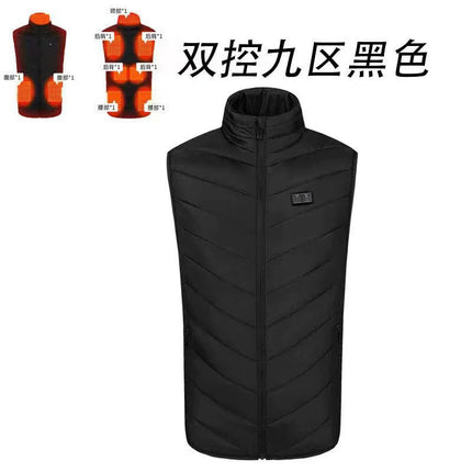 Factory Direct Sales Cross-Border New Smart Heating Vest Winter Constant Temperature Electric Heating Cotton Clothing Casual Stand-Up Collar Warm for Men and Women