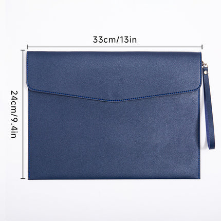 Magnetic suction leather file bag large capacity business meeting file bag waterproof office information storage book custom logo