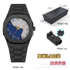 Black shell blue mother-of-pearl gold lettering