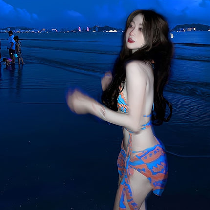 Swimsuit Women's Summer 2022 New Explosions South Korea Ins Bikini Three-Piece Sexy Spice Beach Hot Spring Swimsuit