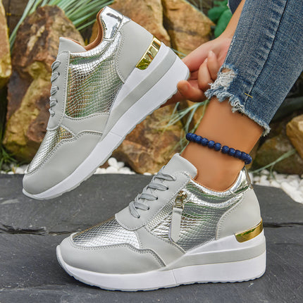 Foreign Trade Women's Sports Casual Shoes, New European and American Fashion Thick-Soled Casual Sports Shoes for Women, Large Size Single Shoes Wholesale for Women