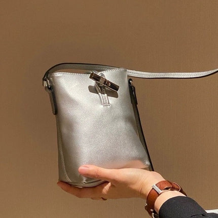 High-Quality Dragon-Embellished Fashionable Bamboo Bucket New Handbag Lightweight Mobile Phone Bag Single-Shoulder Mommy Portable Women's Bag Trendy