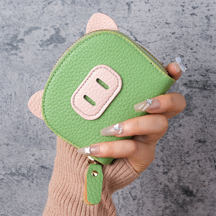 Factory new organ card bag women's lightweight student pig zipper multi-card card holder soft leather card holder coin purse