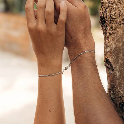 Stainless Steel Gold Plated Couple's Magnetic Suction Cross-border Live Selling Bracelet suit Gifts Not Fading