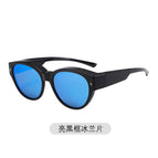 Bright black frame ice blue tablets