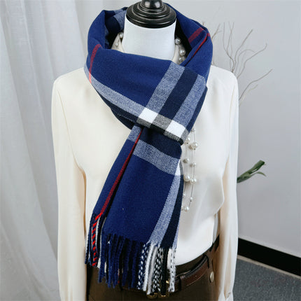 Autumn and winter European and American classic plaid pattern all-match fashion simple wool thick warm extended scarf shawl