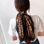 U leopard khaki silk scarf square scarf