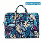 Canvas style, colorful leaves and blue background (no small bag) / 15.6 inch