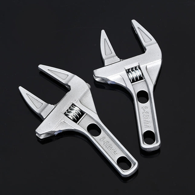Cross-Border Bathroom Wrench Wholesale Short-Handle Adjustable Wrench Aluminum Alloy Lightweight Large-Opening Adjustable Wrench Mini Wrench