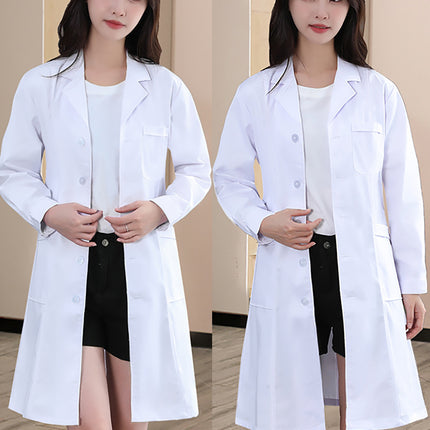 Physician Clinic White Coat Nurse Overalls Autumn and Winter Thick Long-Sleeved Chemical Health Laboratory Male Pharmacy Oral Dentistry