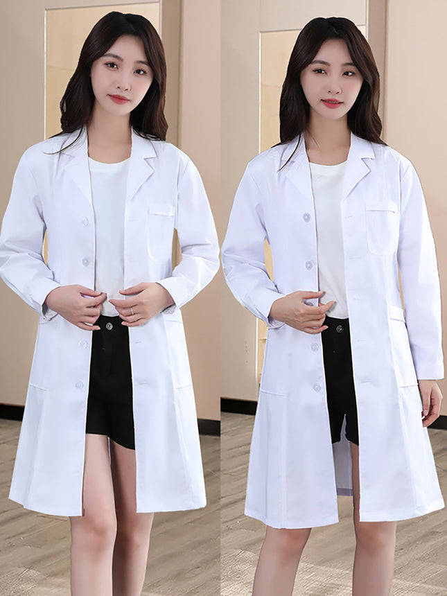 Physician Clinic White Coat Nurse Overalls Autumn and Winter Thick Long-Sleeved Chemical Health Laboratory Male Pharmacy Oral Dentistry