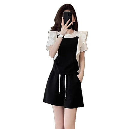 Sports Suit for Women 2025 Women's Summer New Fashion Shorts Suit Complete Set of Casual Short-Sleeved Running Two-Piece Set