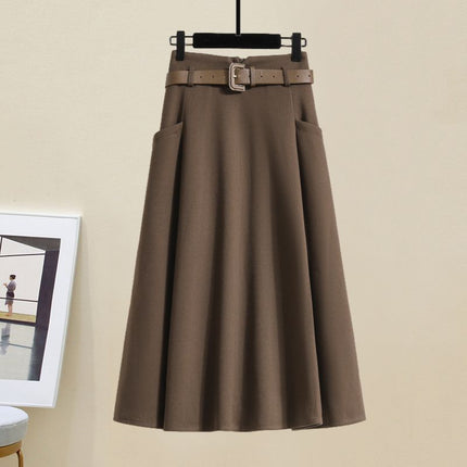 Winter wear small cotton-padded jacket coat with a set of new autumn and winter thick wool skirt two-piece suit