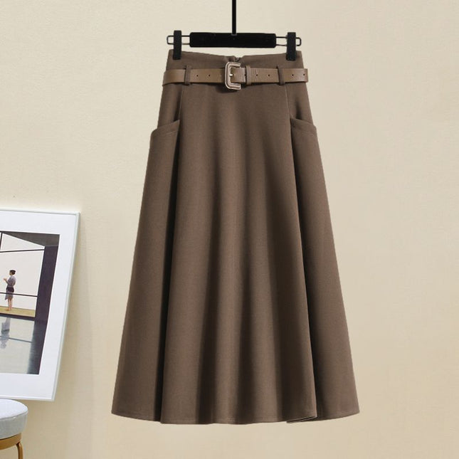 Winter wear small cotton-padded jacket coat with a set of new autumn and winter thick wool skirt two-piece suit