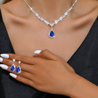 695 royal blue necklace + earrings