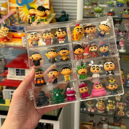 Little Sweet Potato Cute Storage Box with Door Can Be Stacked with Transparent Desktop Mini Doll Ornaments Storage Display Stand