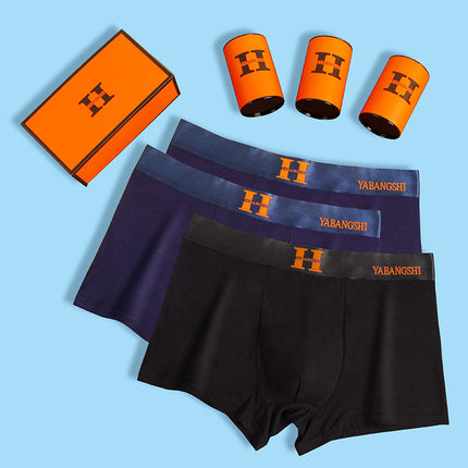 HOT Magnet Temperature Sense Technology Men's Underwear Boxers Breathable Boys' Boxers Shorts Gift Box Canned
