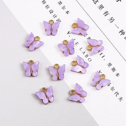 AliExpress Alloy Acrylic Butterfly Pendant Handmade Pendant DIY Earrings Accessories Bracelet Necklace Jewelry