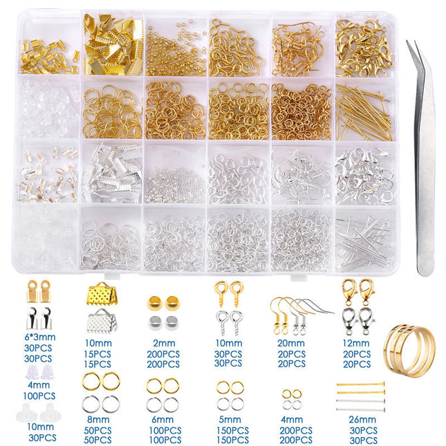 Cross border hot sale 24 grid diy jewelry earrings ear hook material wholesale tweezers jewelry opener jewelry accessories