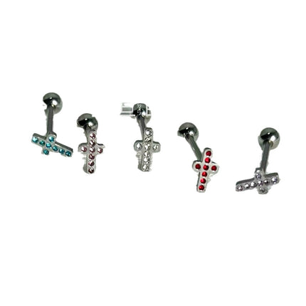 Taste the cross tongue nail titanium steel external thread hot girl tongue nail tongue ring tongue nail