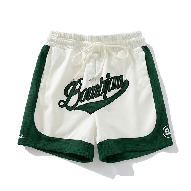 Trendy Brand Training Sports Pants Men's Summer American Loose Running Mesh Quick-Drying Sports Shorts Contrasting Color Summer Basketball Pants