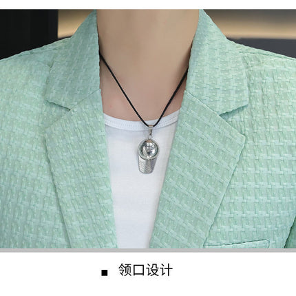 Summer half sleeve thin suit Korean style men's half sleeve fashionable fashionable jacket slim fit trendy summer small suit