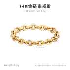 14K Gold Chain Ring / 5.