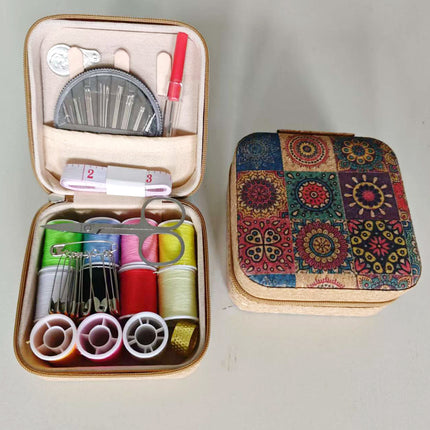 Amazon Cross-Border Household Practical Portable Multi-Functional Retro Sewing Box Sewing Kit Sewing Hand Sewing Set Tool