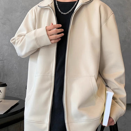 2026 New Style Jacket Men's Spring and Autumn Knitted Sweatshirt Stand Collar Men's Top Spring Loose Sports Long-Sleeved Men's Clothing