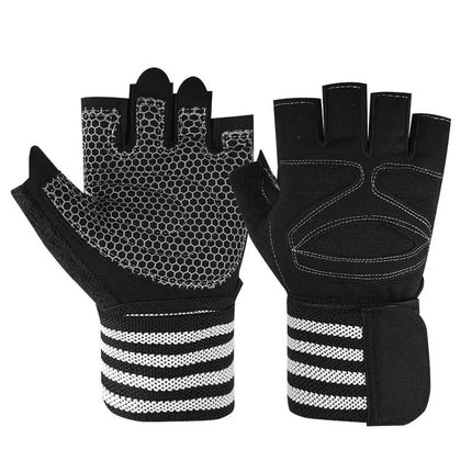 Fitness Gloves Half-Finger Men's and Women's Non-Slip Breathable Summer Weightlifting Hand Guards Dumbbell Equipment Training Long Wrist Cycling Gloves