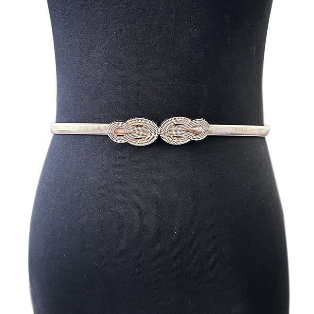 New Hot Selling Metal Women's Spring Waist Chain, Fashionable and Versatile Cloud Buckle Elastic Chain Thin Belt Body Chain