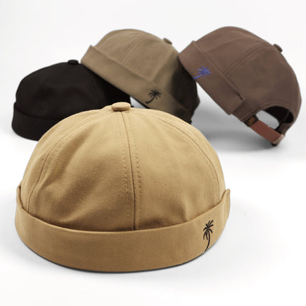 Japanese Style Melon Skin Hat Beanless Floor Hat Women's Spring and Autumn Yapi Street Retro Hat Tooling Thin Melon Skin Hat Men's