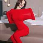 Big red-silky oily sleeping bag / Open - 37.5-80kg
