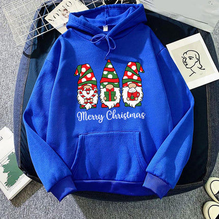 Santa Claus merry Christmas printed hooded hoodie European and American men's and women's jacket European size