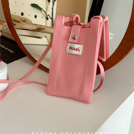 Dopamine Fashionable New Women's Bag South Korea Niche Crossbody Mobile Phone Bag Retro Solid Color Shoulder Small Bag Coin Purse