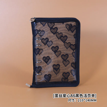 Star-chasing storage loose-leaf hand ledger case zipper bag PVC loose-leaf notebook detachable A5A6M5 small three-hole