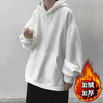 Hooded Sweatshirt for Men, Autumn and Winter 2025, American High Street Style, Loose Fit, Fleece-Lined Jacket, Chinese Style Clothing, Hong Kong Style Casual Wear