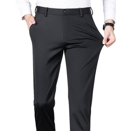 Foreign Trade Specializes in Summer Men's Casual Pants, Loose Large Size, Anti-Wrinkle, No-Iron, Straight Thin Elastic Business Pants for Men