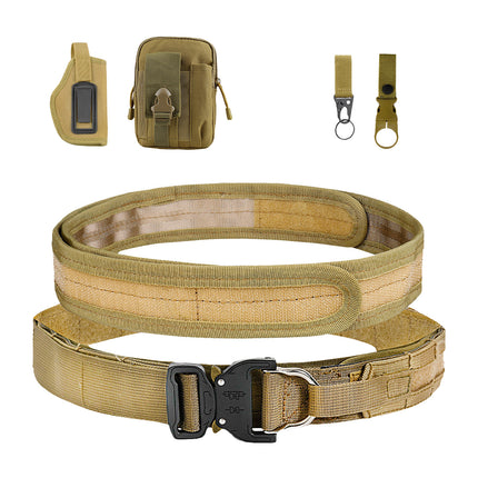 Cross-Border Nylon Double-Layer Thickened Tactical Belt Military Fans Outdoor Multi-Functional Quick-Release Buckle Security Combat Belt Set